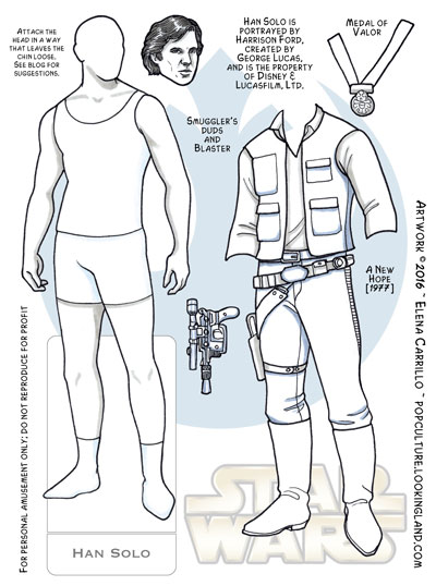 Star Wars Paper Dolls Han Solo