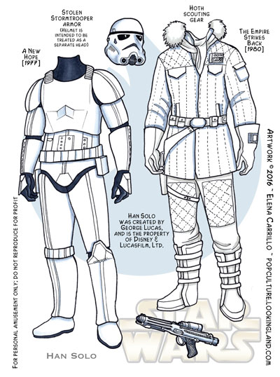 Star Wars paper dolls Han Solo