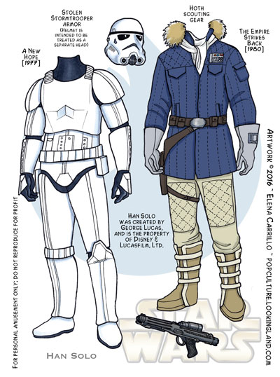 Star Wars paper dolls Han Solo