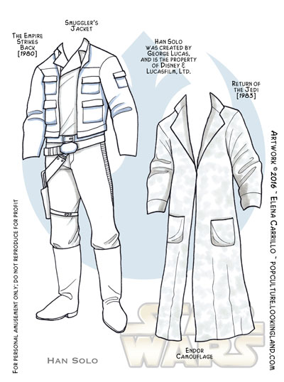 Star Wars paper dolls Han Solo