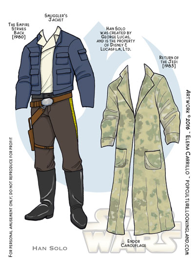 Star Wars paper dolls Han Solo