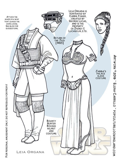 Star Wars paper dolls Leia Organa