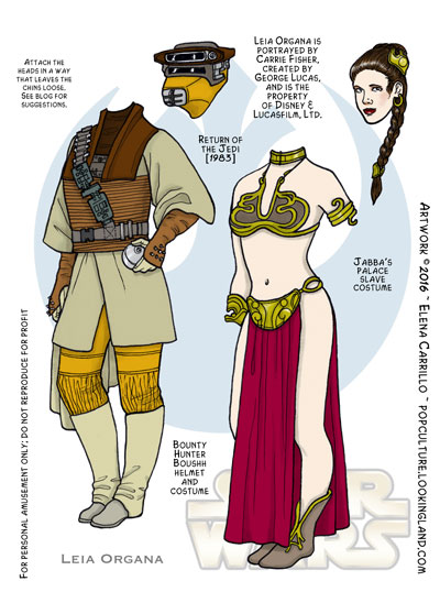 Star Wars paper dolls Leia Organa