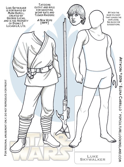 Luke Skywalker Star Wars paper doll