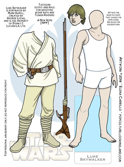 Luke Skywalker Star Wars paper doll