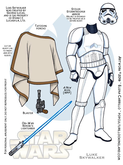 Star Wars paper dolls Luke Skywalker