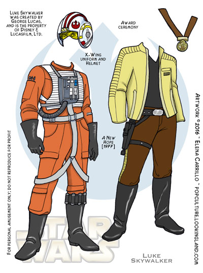 Star Wars paper dolls Luke Skywalker