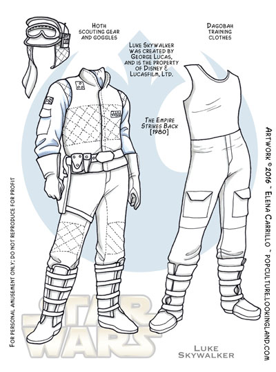 Star Wars paper dolls Luke Skywalker