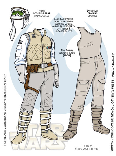 Star Wars paper dolls Luke Skywalker