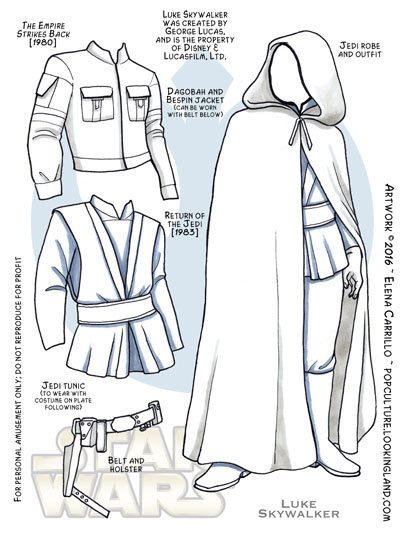 Star Wars paper dolls Luke Skywalker